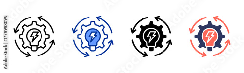 Energy Efficiency icon sheet multiple style collection