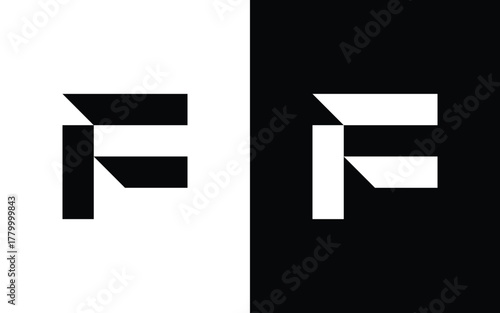Modern geometric letter F logo with sharp angular shapes and minimalist symmetry. Perfect for tech, esports, or creative branding. Editable EPS vector design for professional use