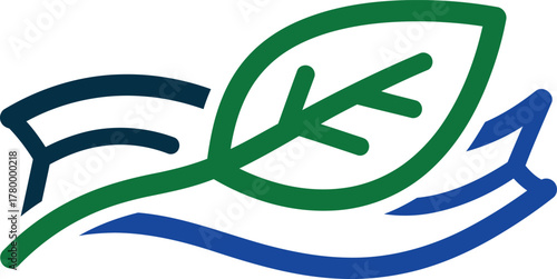 Abstract leaf and water illustration for eco friendly company branding