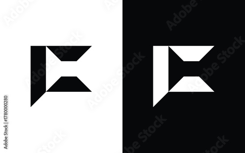Modern geometric letter F logo with sharp angular shapes and minimalist symmetry. Perfect for tech, esports, or creative branding. Editable EPS vector design for professional use