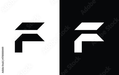 Modern geometric letter F logo with sharp angular shapes and minimalist symmetry. Perfect for tech, esports, or creative branding. Editable EPS vector design for professional use