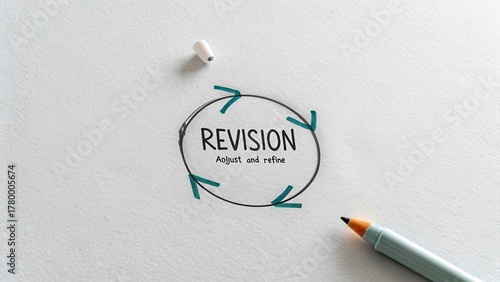A revision concept represented by arrows forming a circle