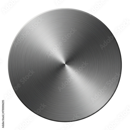 Brushed Metal Circle Texture on Black Background perfect for website element, app icon, button