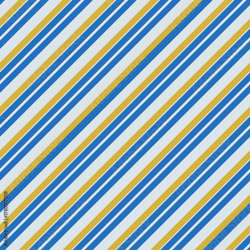 Bold high contrast seamless pattern of diagonal stripes in primary colors blue yellow The energetic retro look is ideal for sports apparel backpacks packaging or bold home textiles Vector illustration