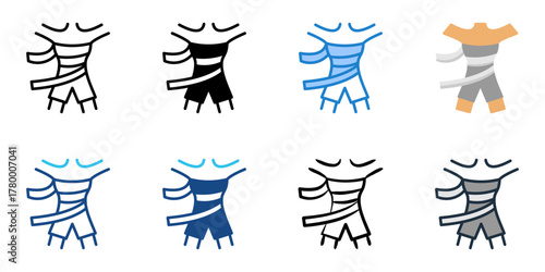 Body wrap icon set multiple style collection 
