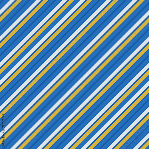 Bold high contrast seamless pattern of diagonal stripes in primary colors blue yellow The energetic retro look is ideal for sports apparel backpacks packaging or bold home textiles Vector illustration