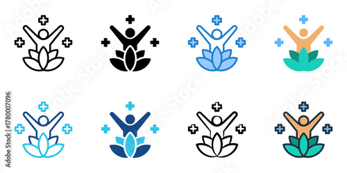 Holistic icon set multiple style collection 
