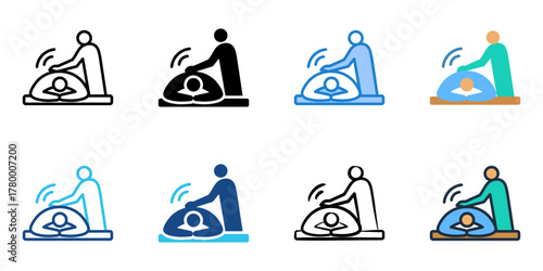 Swedish massage icon set multiple style collection 
