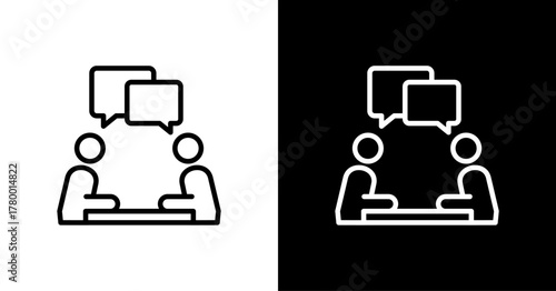 Dialogue White Icon Set Design