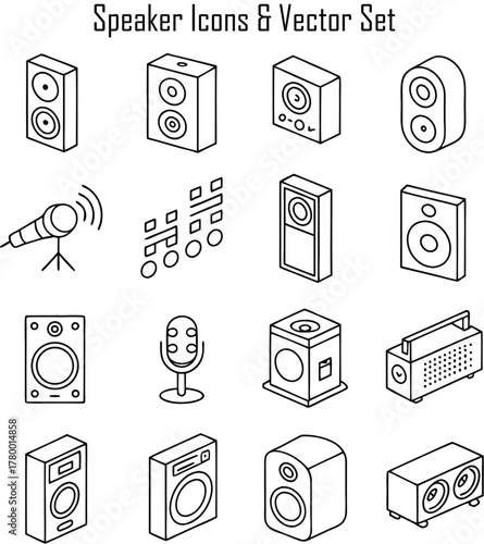 Speaker Icons & Vector Set