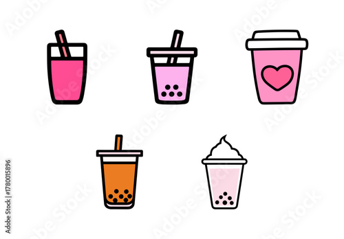 Cute bubble Tea Vector Pack