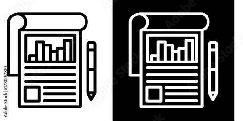 Financial Statement Icon Set White Style Collection