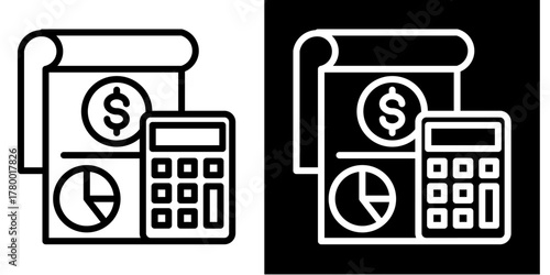 Expense Icon Set White Style Collection
