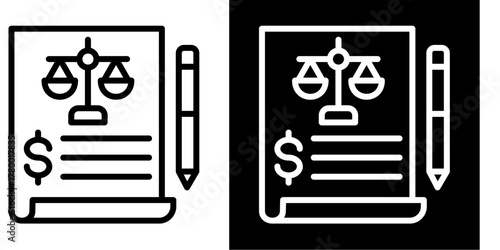 Balance Sheet Icon Set White Style Collection