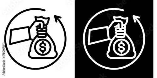 Return On Investment Icon Set White Style Collection