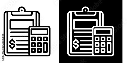 Calculation Icon Set White Style Collection