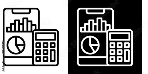 Accounting Icon Set White Style Collection