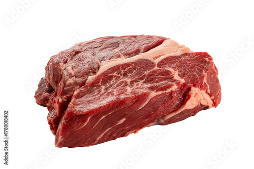 Raw beef chuck roast isolated on transparent background
