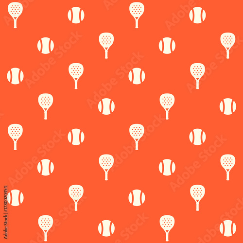Padel Sport Vector Seamless Pattern