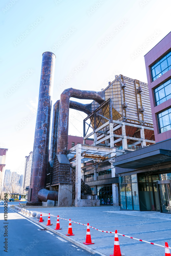 Naklejka premium Equipment of steel works, The workshop and equipment of the steel mill