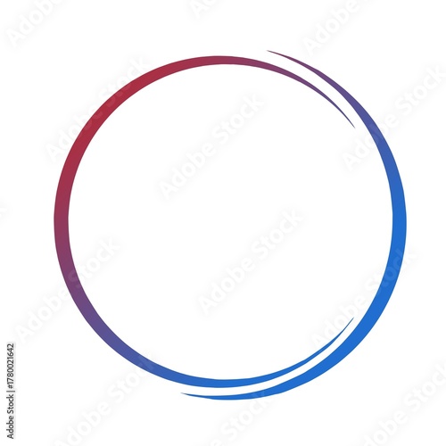 Minimalist circle frame on white background. Abstract round frame. Colorful circle border