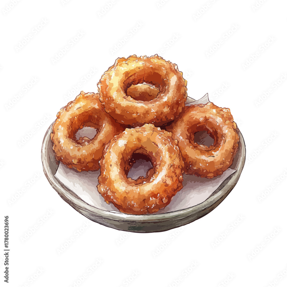 Fototapeta premium fried calamari hand drawn vector illustration