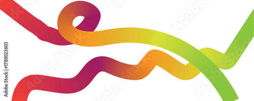 Vector illustration of a red and green snake with a wave pattern on a red background, perfect for a logo or art design symbol