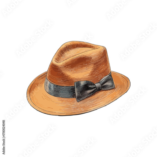 panama hat hand drawn vector illustration