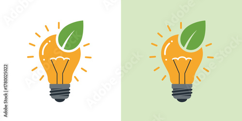 Abstract Flat Eco Energy Logo