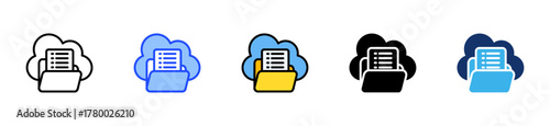 Cloud Storage Icon Collection With Multiple Styles