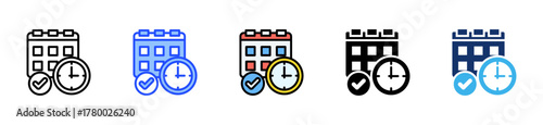 Time Management Icon Collection With Multiple Styles