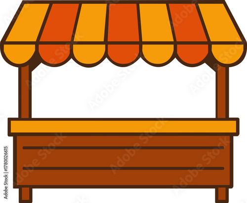 Illustration of an Empty Market Stall
