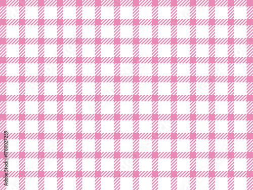 チェック斜4、3ピンク