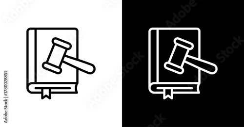 Law  White Icon Set Design