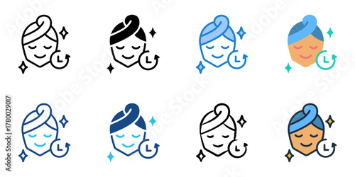 Skin rejuvenation icon set multiple style vector collection 
