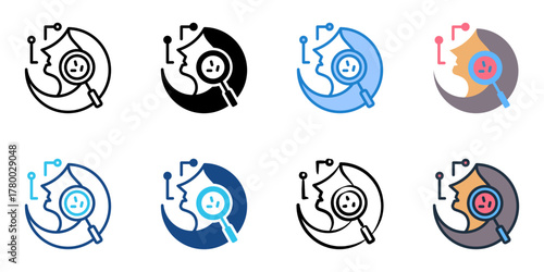 Skin analysis icon set multiple style collection 
