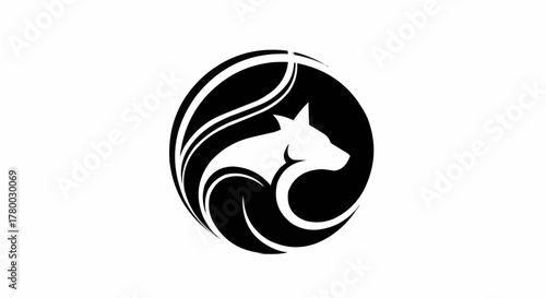 vector illustration of a black cat