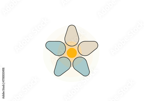 Minimalist flower icon in soft colors symbolizing Epiphany holiday  