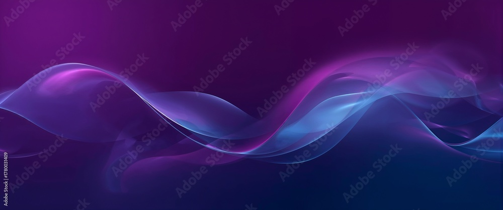 custom made wallpaper toronto digitalAbstract Wavy Nebula in Purple and Blue Hues - Digital Art