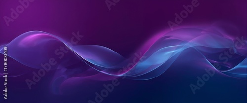 Wallpaper Mural Abstract Wavy Nebula in Purple and Blue Hues - Digital Art Torontodigital.ca