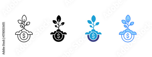 Growth  Collection icon set multiple style collection