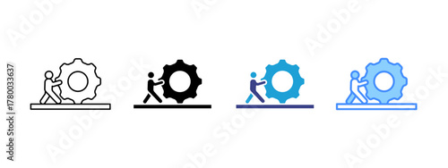 Hard Work  Collection icon set multiple style collection