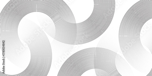 Abstract white geometric overlapping layers on bright space with line effect decoration background.  Modern circle lines dynamic. Simple vector design. eps 10.