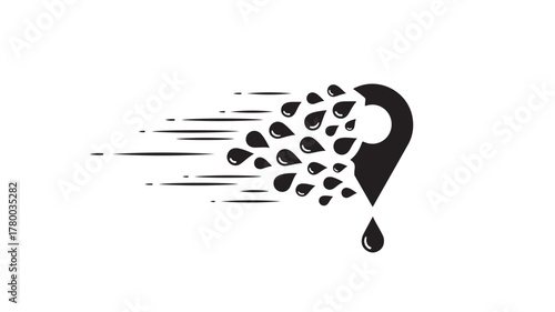 Abstract black and white vector illustration set with musical  drop  icons and  symbols for business concept design art