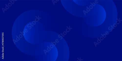 Blue abstract background on dark blue gradient vanishing circles design.