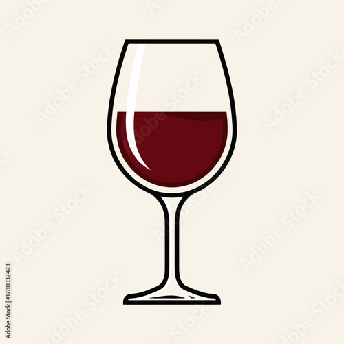 Red Wine Glass Vector Illustration – Elegant Drink and Beverage Concept