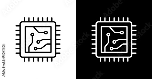 Server White Icon Set Design