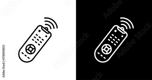 Remote Control White Icon Set Design