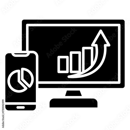 Website Analytics Glyph Icon