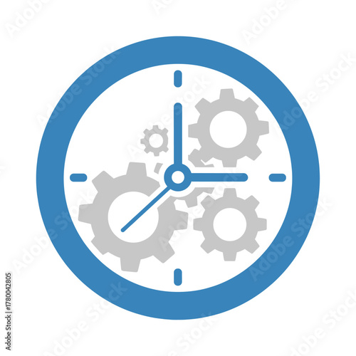 Clock and Gear Productivity Icon